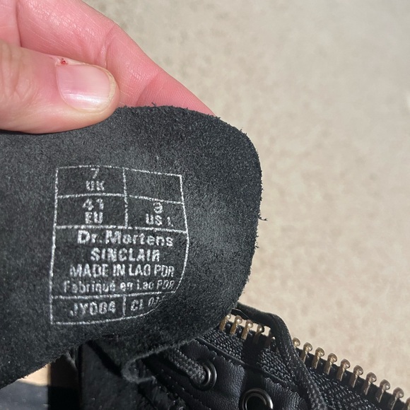 Women’s Dr. Martens Sinclair Black Leather Combat Boots with Yellow Stitching - Picture 6 of 7